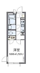 CLEINO笹塚南山 1Kの間取図画像