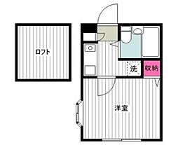 サンベール宿河原 1Kの間取図画像