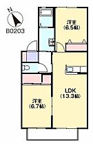 メジンＫ　Ｂ棟 B0203 ｜ 福岡県久留米市高良内町2722-1（賃貸アパート2LDK・2階・60.51㎡） その2