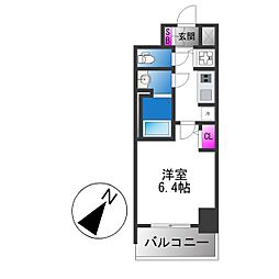 S-RESIDENCE堺湊駅前azure 1Kの間取図画像