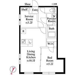 フォルスクラス駒込西ケ原 4階1SLDKの間取り