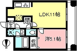 悠々スクアール相模大野 1LDKの間取図画像