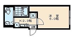 トリアス・アクシス府中本町 1Kの間取図画像