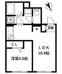 アルティローサ笹塚 1階1LDKの間取り