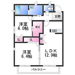 和歌浦ガーデンテラス 2LDKの間取図画像