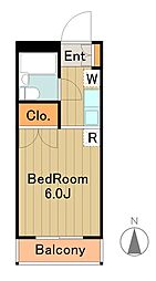 多摩都市モノレール 大塚・帝京大学駅 徒歩6分の賃貸マンション 1階1Kの間取り