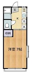 リリーフハイツ 2階1Kの間取り