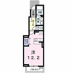 サンリット・レジデンス II 1階ワンルームの間取り