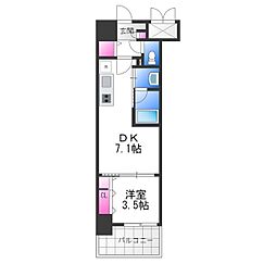 グランディール和 1DKの間取図画像