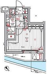 THEHOUSE赤坂檜町 1Kの間取図画像