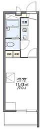 レオパレス13STONEI 2階1Kの間取り