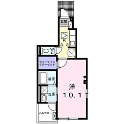 サンリット松葉 1Kの間取図画像