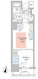 アーバネックス千代田淡路町 1LDKの間取図画像