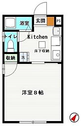 ハイツ西山 1Kの間取図画像