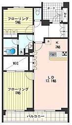 プライムメゾン武蔵野の杜 1階2LDKの間取り