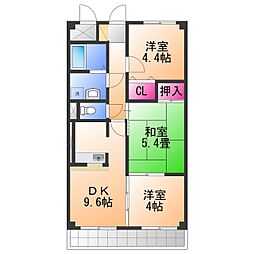 ベルファーレヤブウチ 3DKの間取図画像