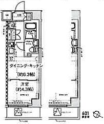 スパシエ幡ヶ谷 3階1DKの間取り