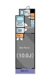 K&M広尾 2階1Kの間取り