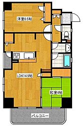 アーバンスクエア博多駅 2LDKの間取図画像