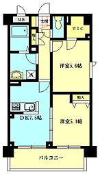 プランドール大船 2LDKの間取図画像