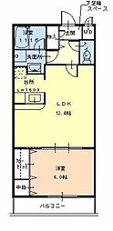 フジパレス藤が尾 1LDKの間取図画像