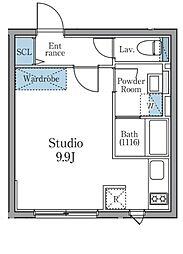 PARK駒沢大学 ワンルームの間取図画像