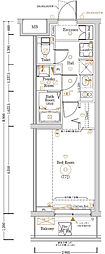 Log登戸Station side 1Kの間取図画像
