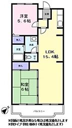山手台パストラル 2LDKの間取図画像