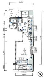 レーヴ町田5.A 1Kの間取図画像