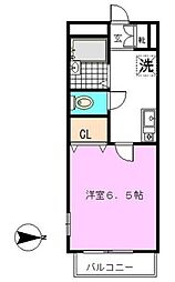 ヘーベルメゾン ワンルームの間取図画像
