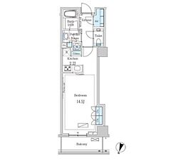 パークアクシスプレミア南青山 ワンルームの間取図画像