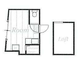 クレセール中野 2階ワンルームの間取り