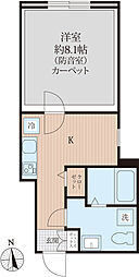 ラシクラス西大井 1Kの間取図画像