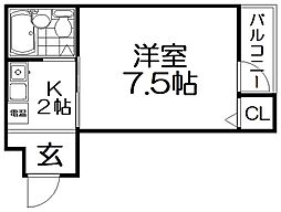 サンハイツ 1Kの間取図画像