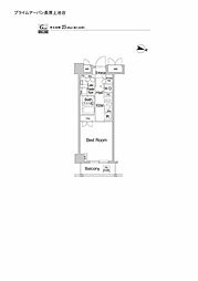 プライムアーバン長原上池台 ワンルームの間取図画像