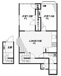 K&Tビル 2LDKの間取図画像