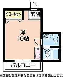 Relaxon 3階ワンルームの間取り