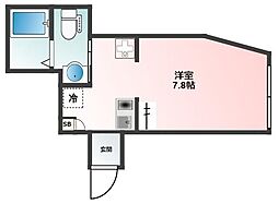 Glanz野方 2階ワンルームの間取り