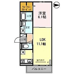 Osaka Metro谷町線 平野駅 徒歩8分の賃貸アパート 2階1LDKの間取り