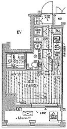 プレール・ドゥーク東京イーストIVリバーサイド 8階1Kの間取り