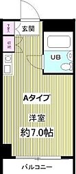 メゾンドノア大和田 ワンルームの間取図画像