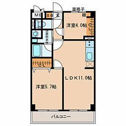 サンモール四季-2 2LDKの間取図画像