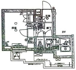 ジュイールパルフェ西新井 1Kの間取図画像