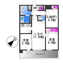 Grand　Luce 8階3LDKの間取り