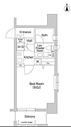 プライムアーバン目白 7階1Kの間取り