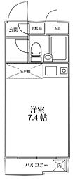 DOM都立大 ワンルームの間取図画像