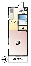 チェリーハウス ワンルームの間取図画像