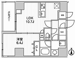 ウィーブベース上野ノース 1LDKの間取図画像