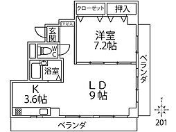 NEO 3階1LDKの間取り