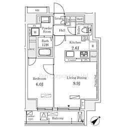 Ｒａｕｍ麻布十番 4階1LDKの間取り